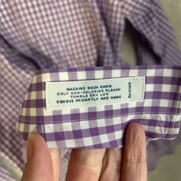 Brooks Brothers 346 Slim Fit Purple Plaid Long Sleeve Button Down Preppy Work - Picture 6 of 6